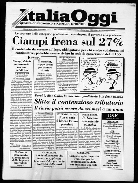 Italia oggi : quotidiano di economia finanza e politica